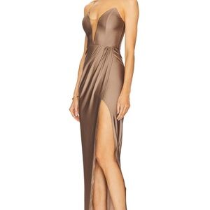 Michael Costello Strapless Bronze Dress